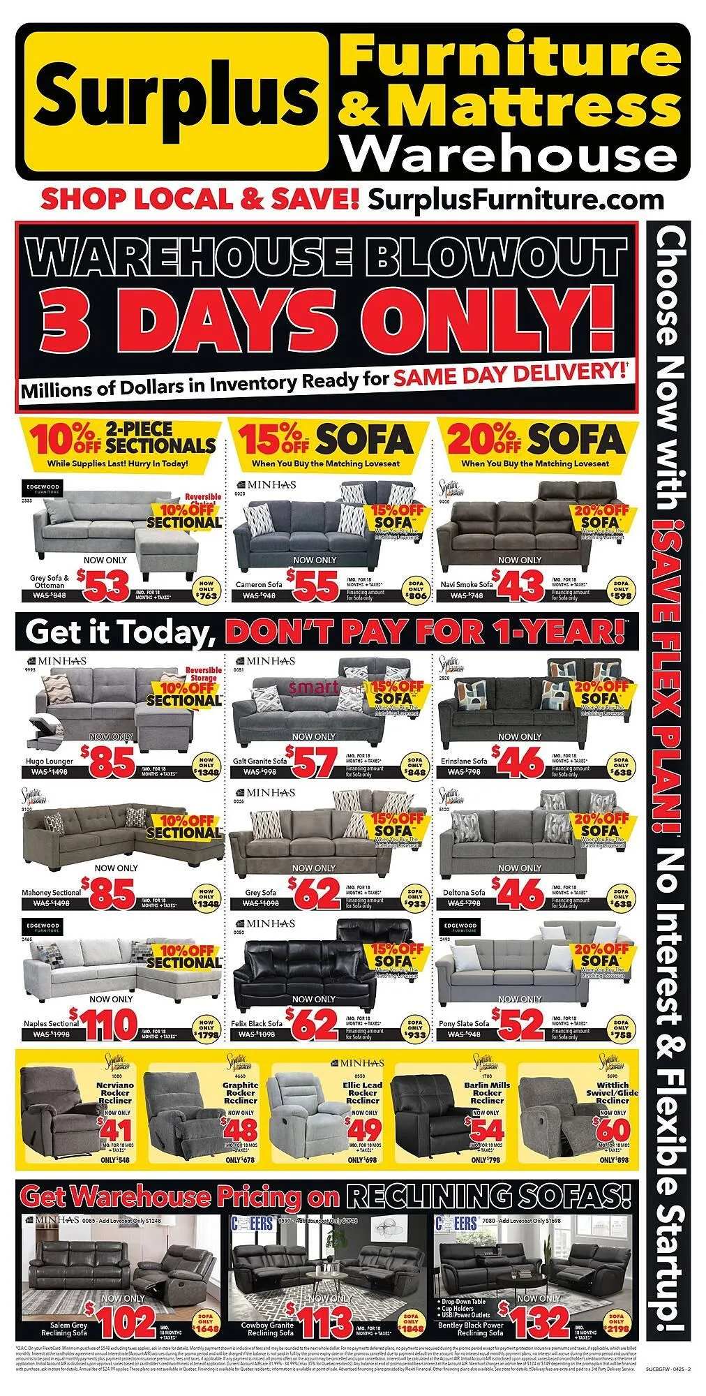 Surplus Furniture flyer from April 22 to April 27 2025 - flyer page 1