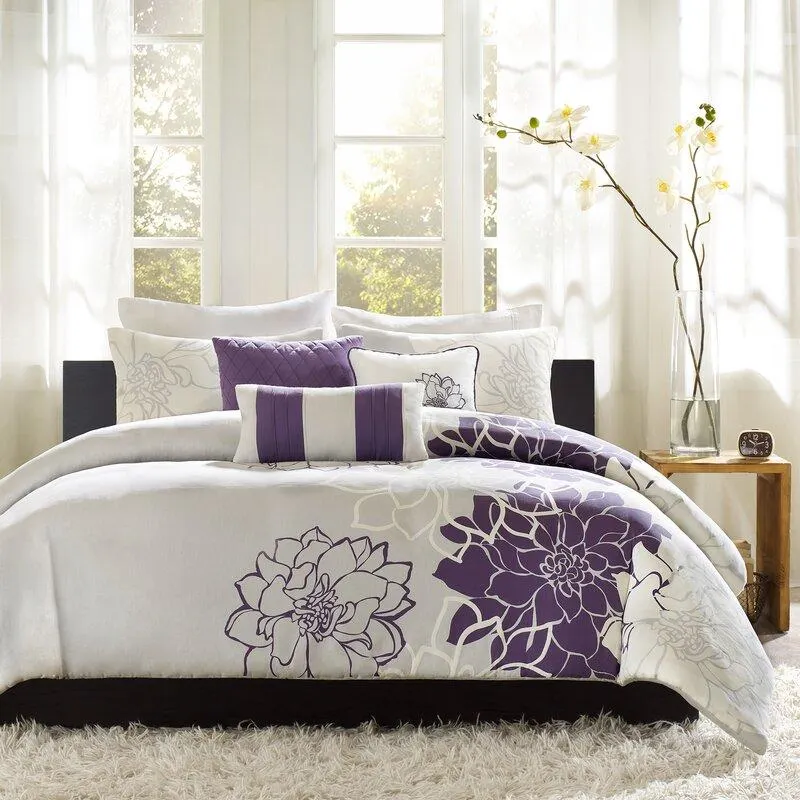 Lola 7 Piece Floral Cotton Comforter Set