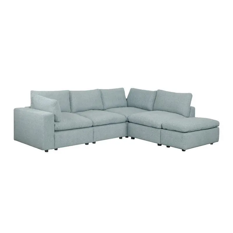 Sectionnel modulaire avec ottoman gris - 6 mcx