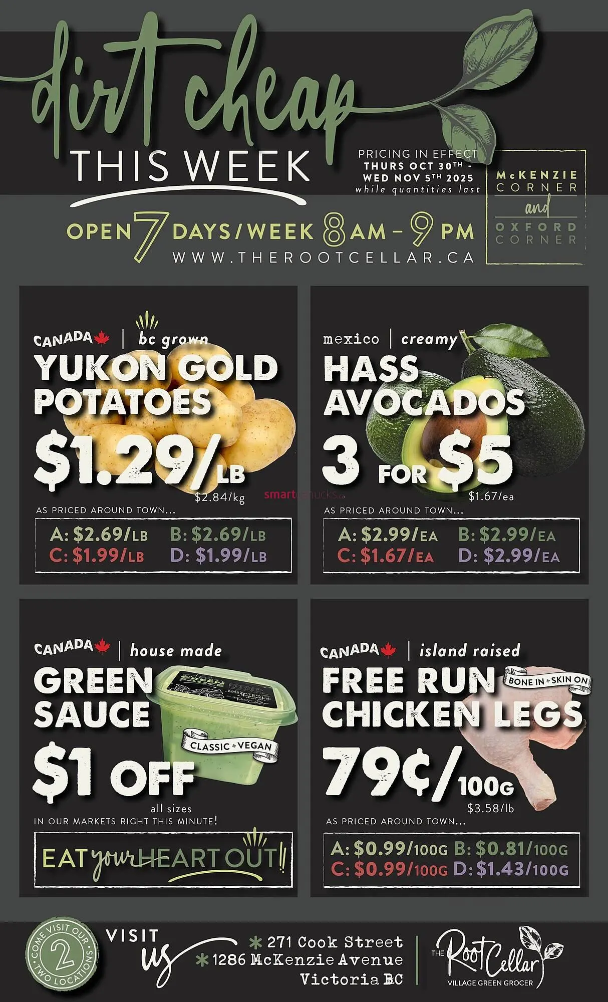 The Root Cellar flyer from October 30 to November 5 2025 - flyer page 1