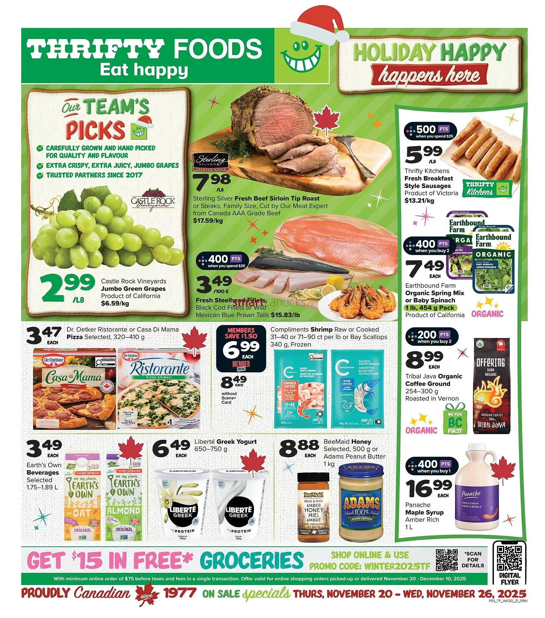 Thrifty Foods flyer from November 20 to November 26 2025 - flyer page 1