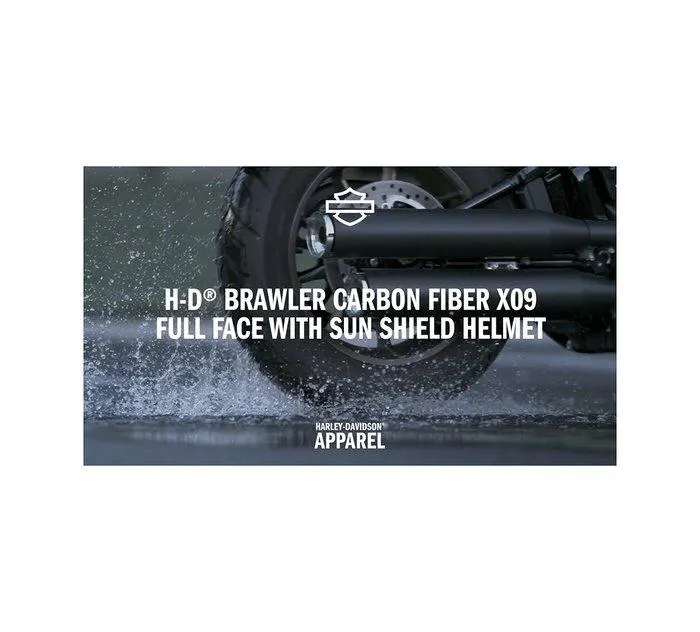 Men's H-D Brawler Carbon Fiber X09 Full Face with Sun Shield Helmet