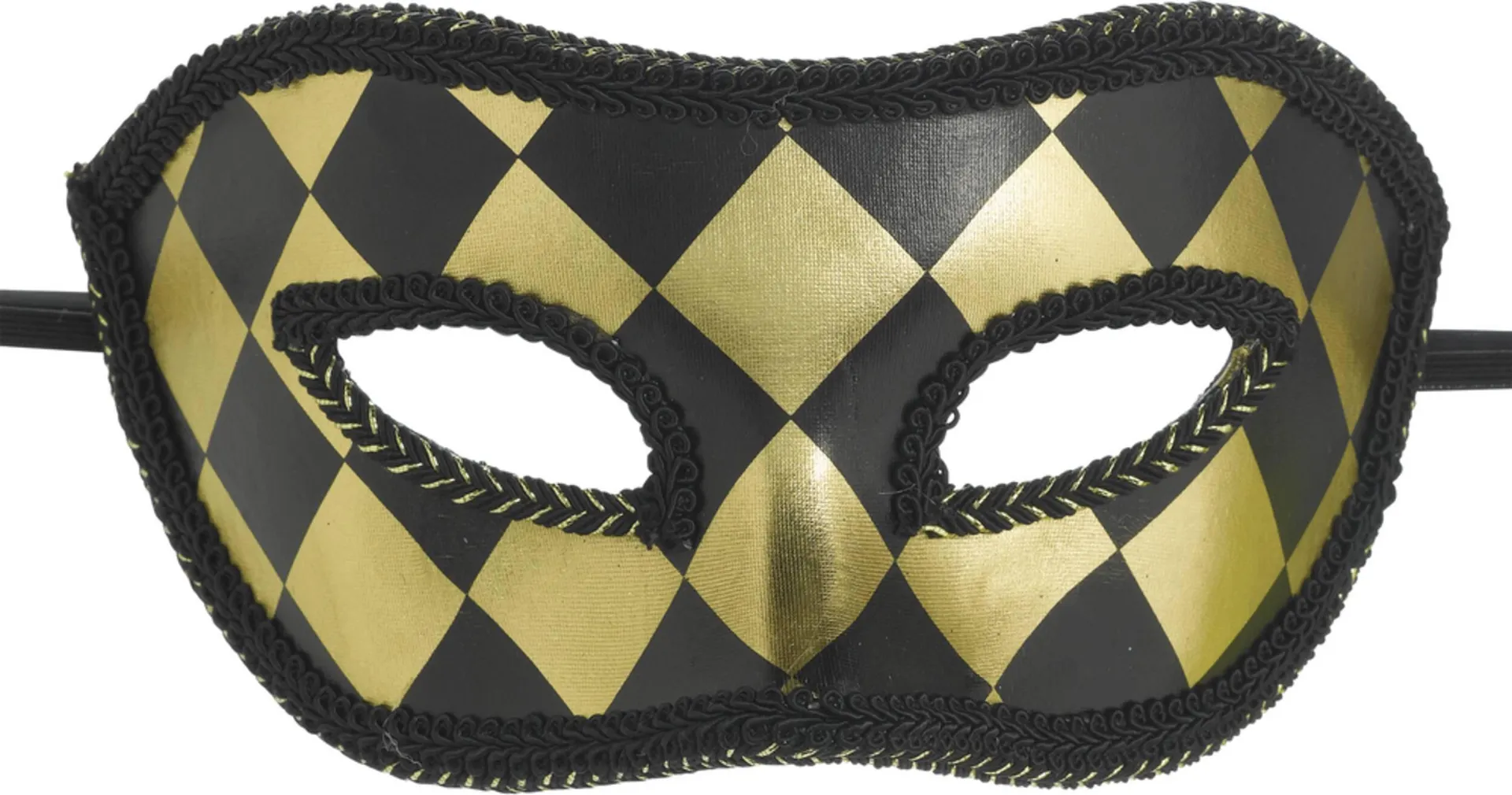 DC Birds of Prey Harlequin Masquerade Mask, Black/Gold, One Size, Wearable Costume Accessory for Halloween
