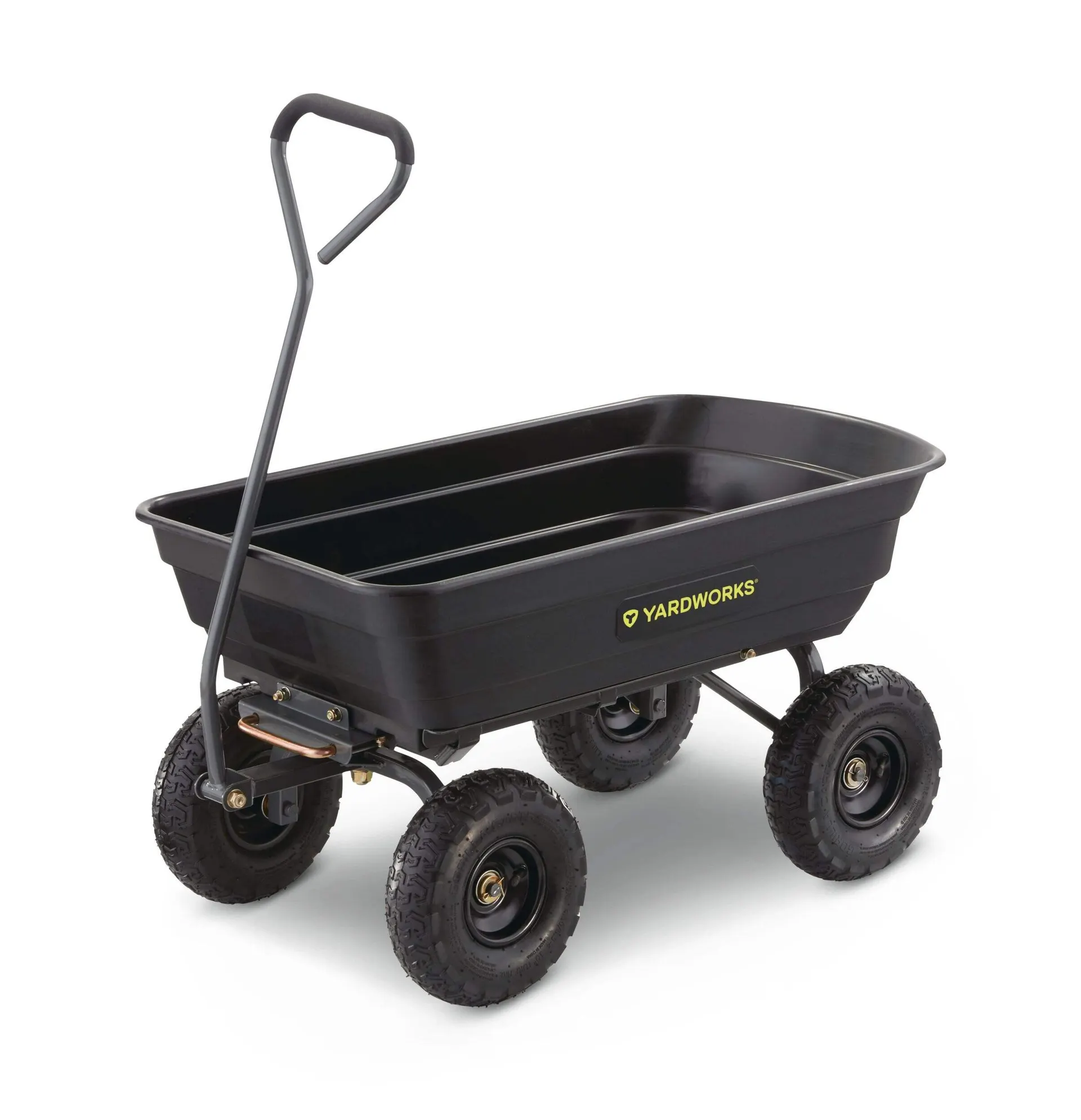 Yardworks Poly Tray 4-Wheel Garden/Yard Cart, 600-lb