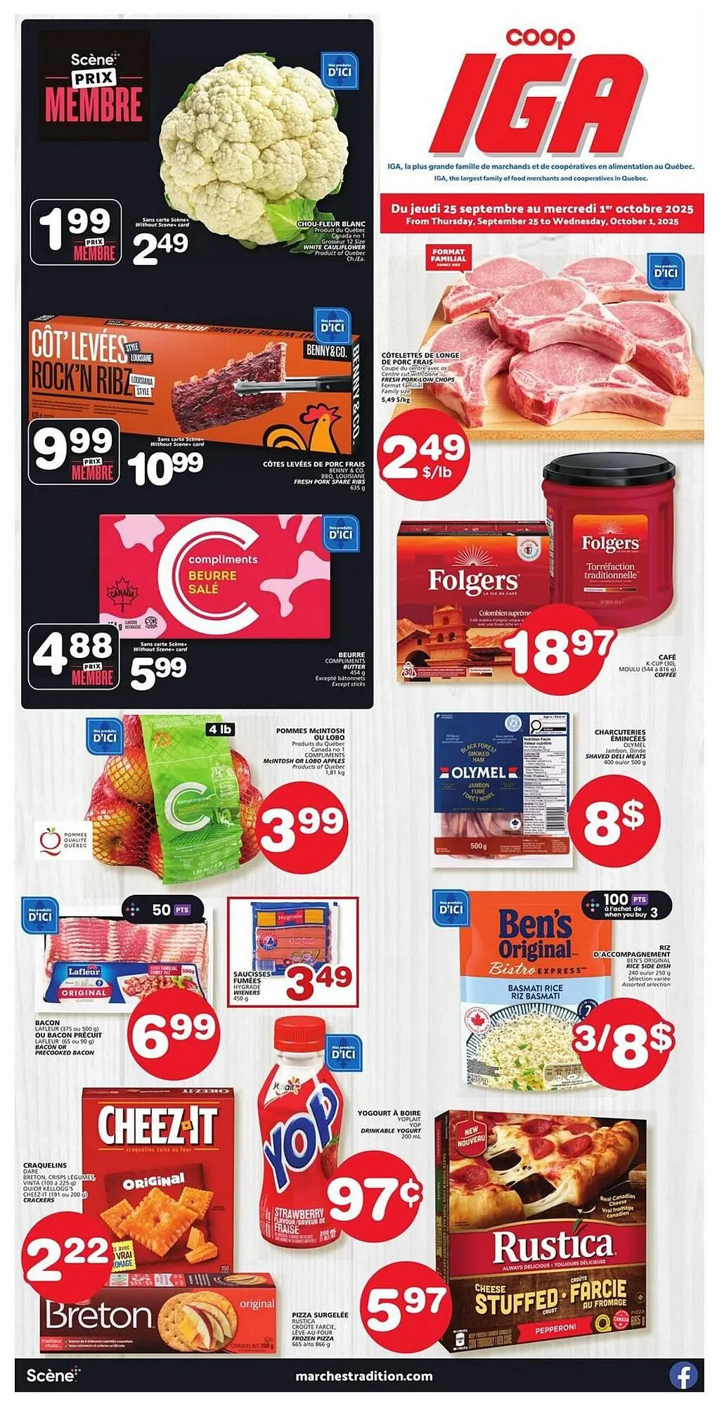 IGA flyer from September 25 to October 1 2025 - flyer page 1