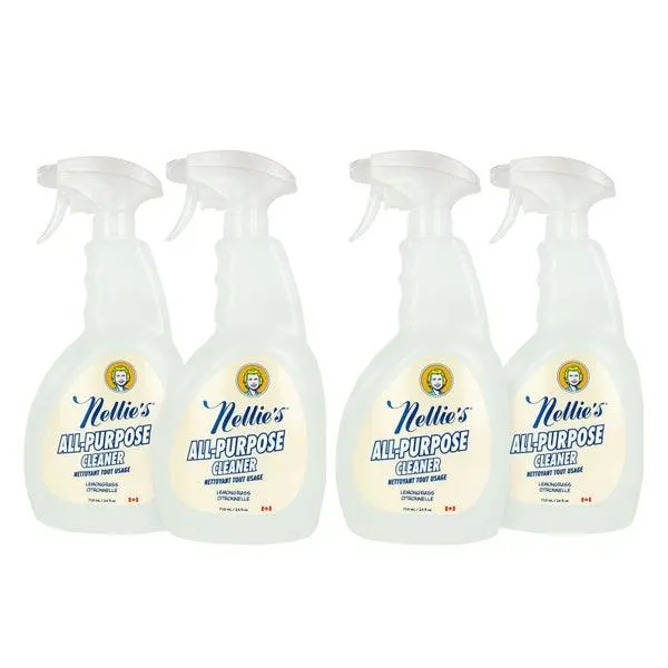 Nellie's All-Purpose Spray Cleaner, Lemongrass Scent, 4 x 719 ml (24 oz)