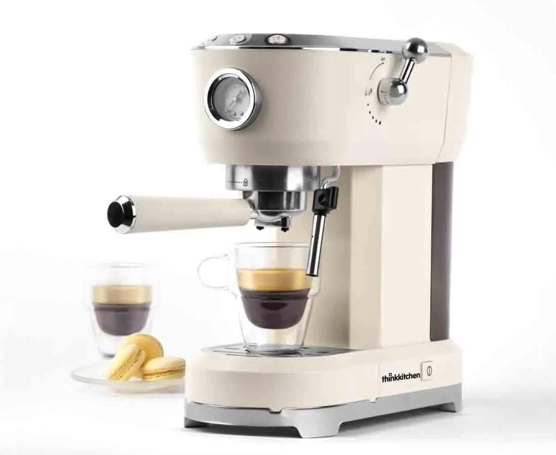 thinkkitchen Sahara Espresso Maker, Cream, 1350 watts