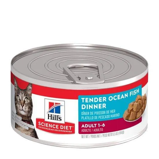 Wet food for adult cats, ocean fish dinner