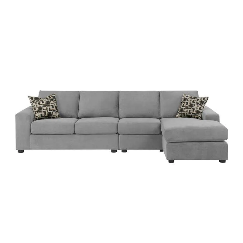 Sectionnel avec chaise longue réversible - gris