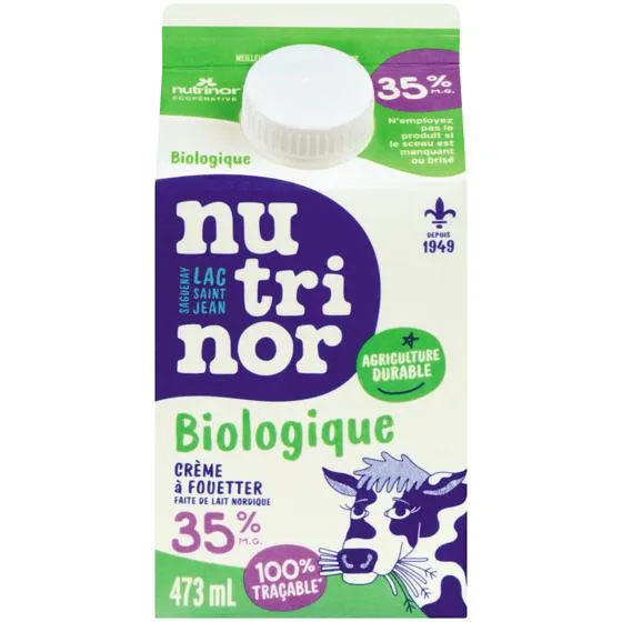 Crème nordique biologique, 35 % M.G.