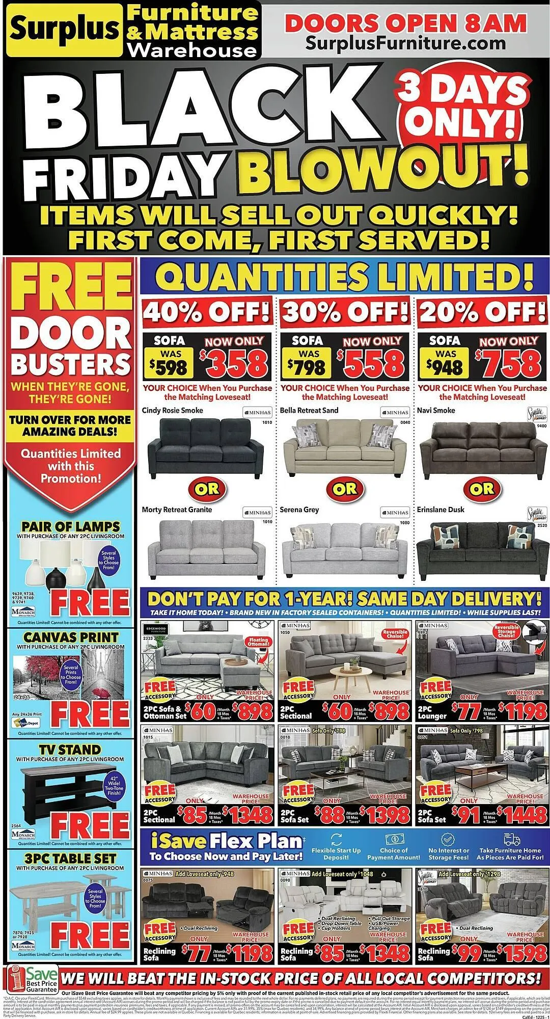 Surplus Furniture flyer from November 24 to December 1 2025 - flyer page 1