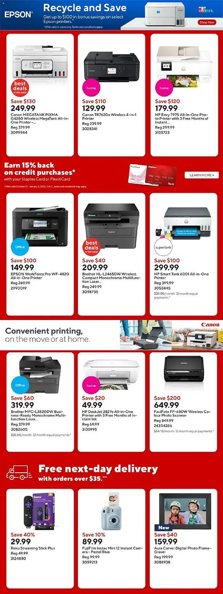 Staples flyer from October 31 to January 3 2026 - flyer page 14