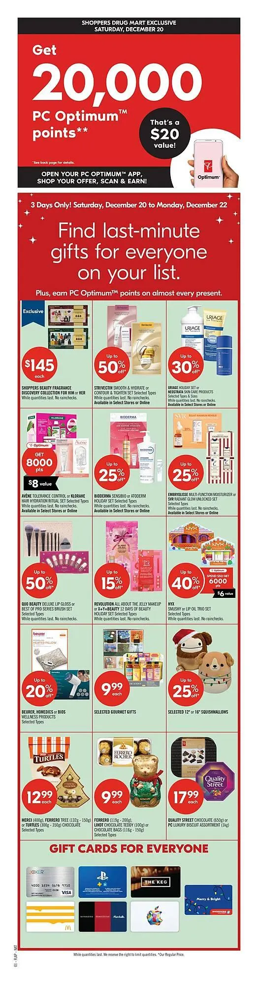 Shoppers Drug Mart flyer from December 20 to December 22 2025 - flyer page 1