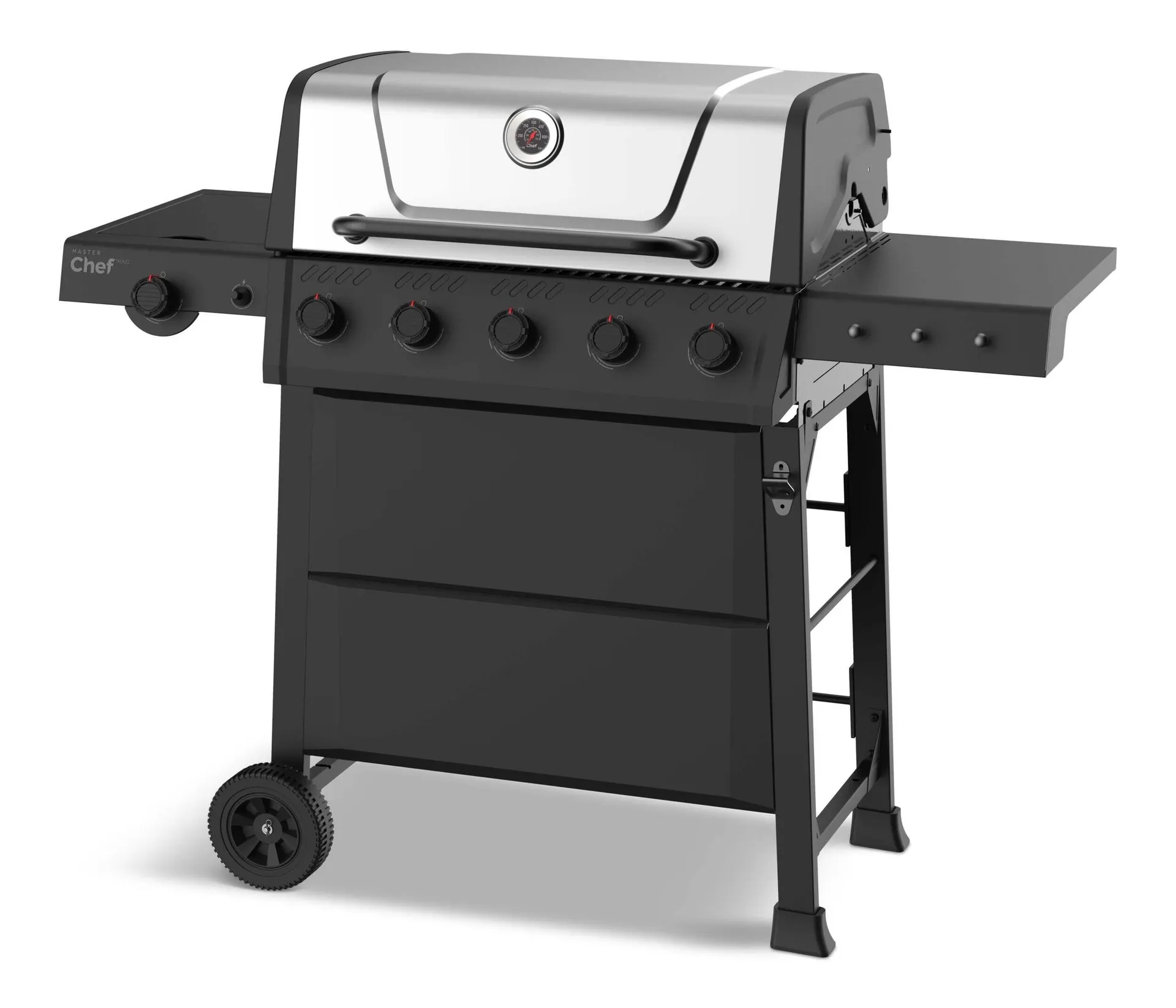 MASTER Chef Discover 5-Burner BBQ with Side Burner & Lid Thermometer, 680-sq-in Cooking Space