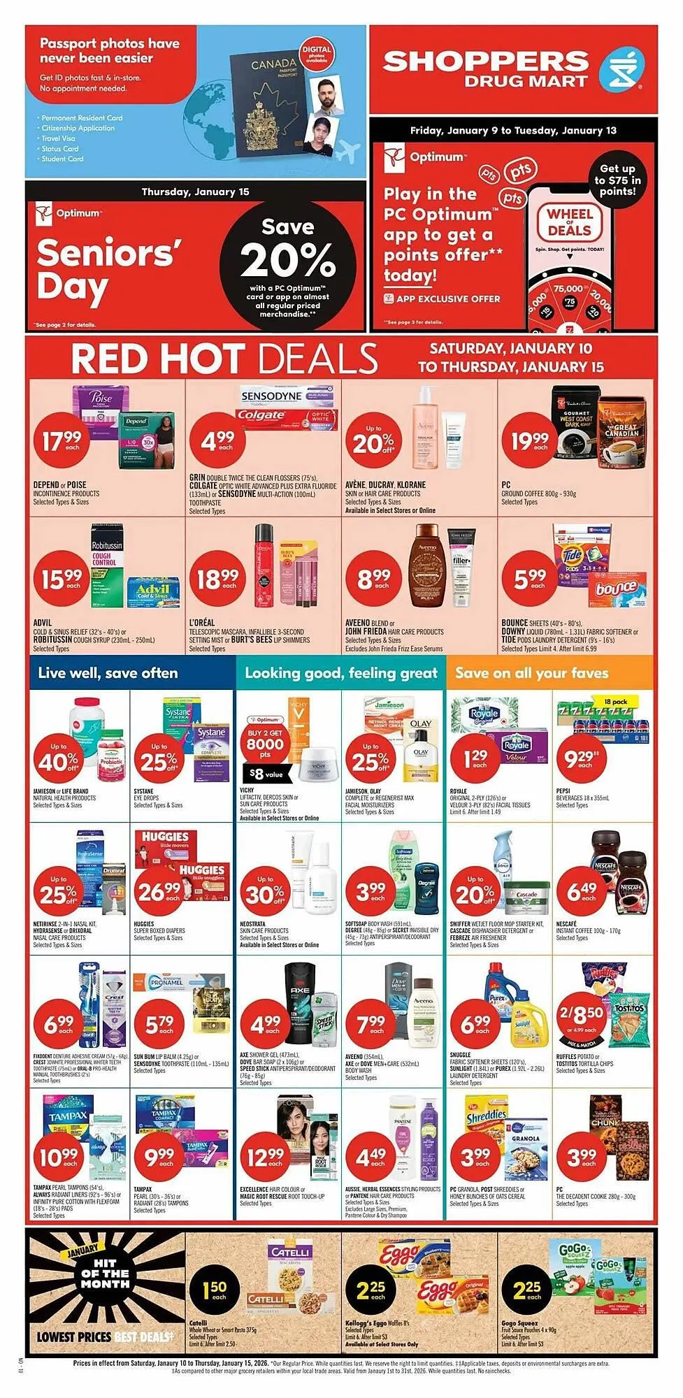 Shoppers Drug Mart flyer from January 8 to January 15 2026 - flyer page 1