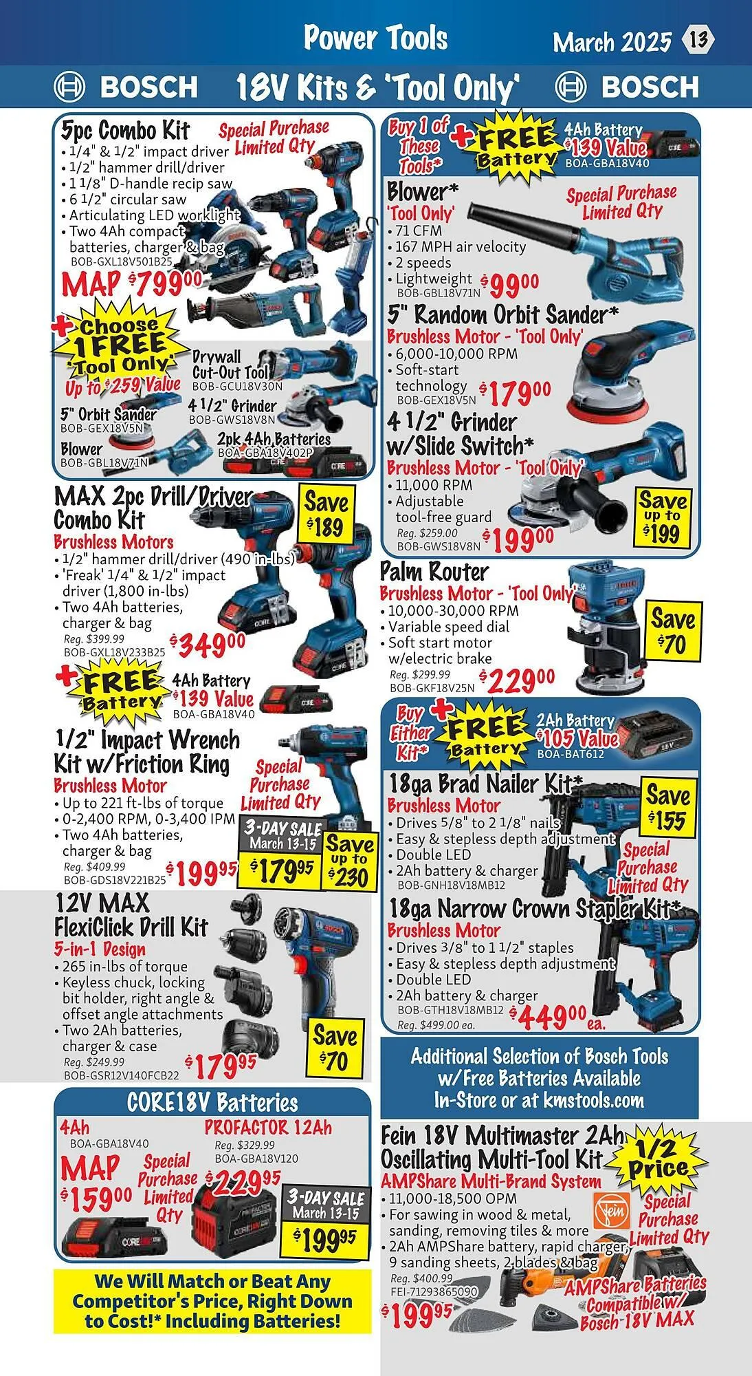 KMS Tools flyer from March 1 to March 31 2025 - flyer page 13