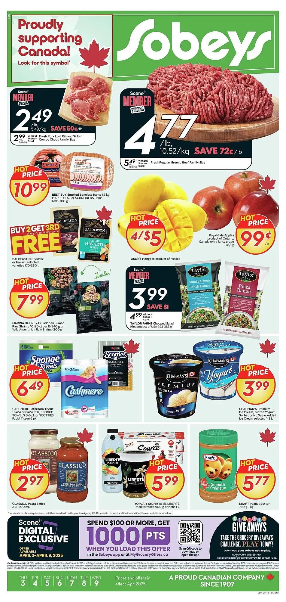 Sobeys flyer from April 3 to April 17 2025 - flyer page 1
