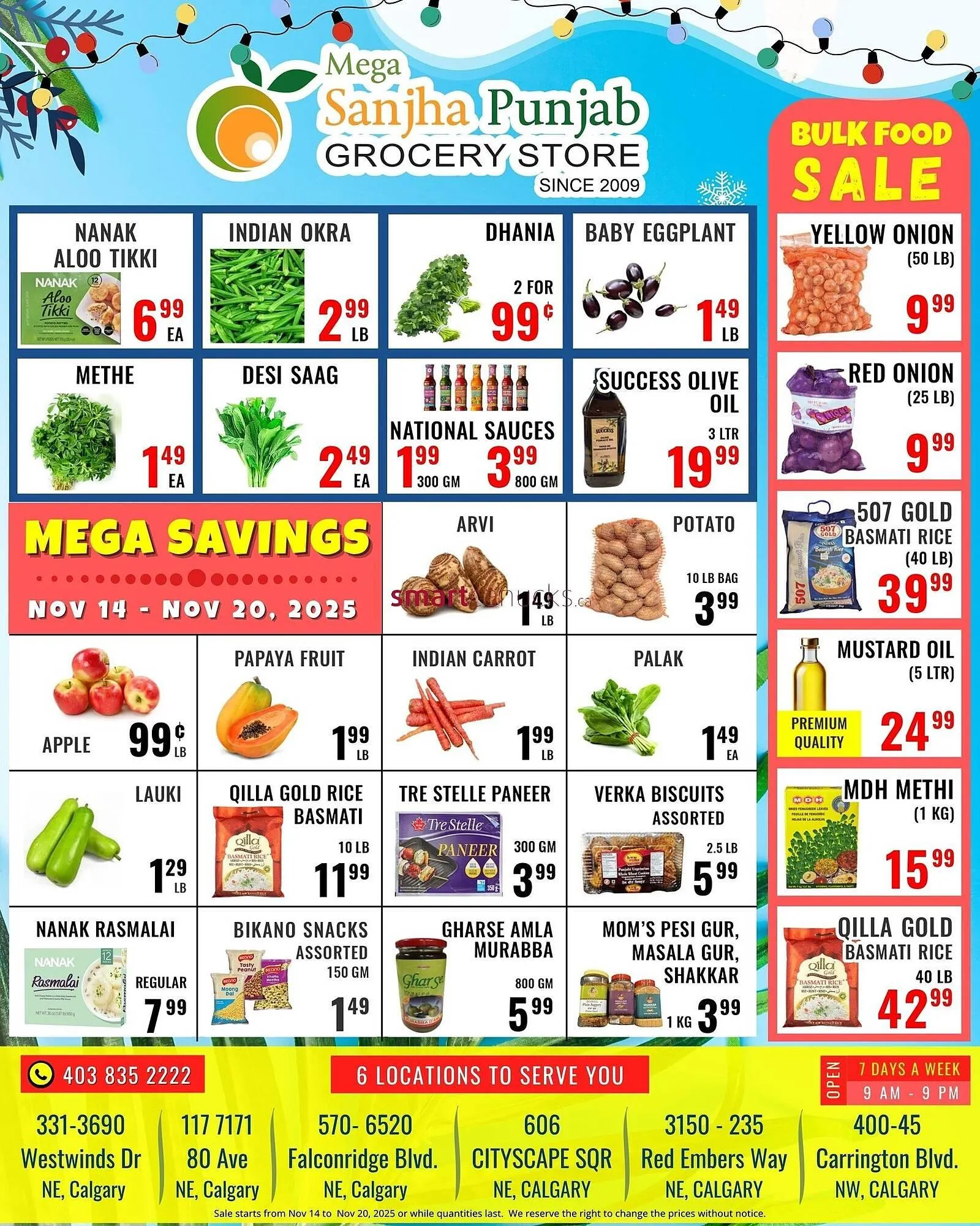 Mega Sanjha Punjab Grocery Store flyer from November 14 to November 19 2025 - flyer page 1