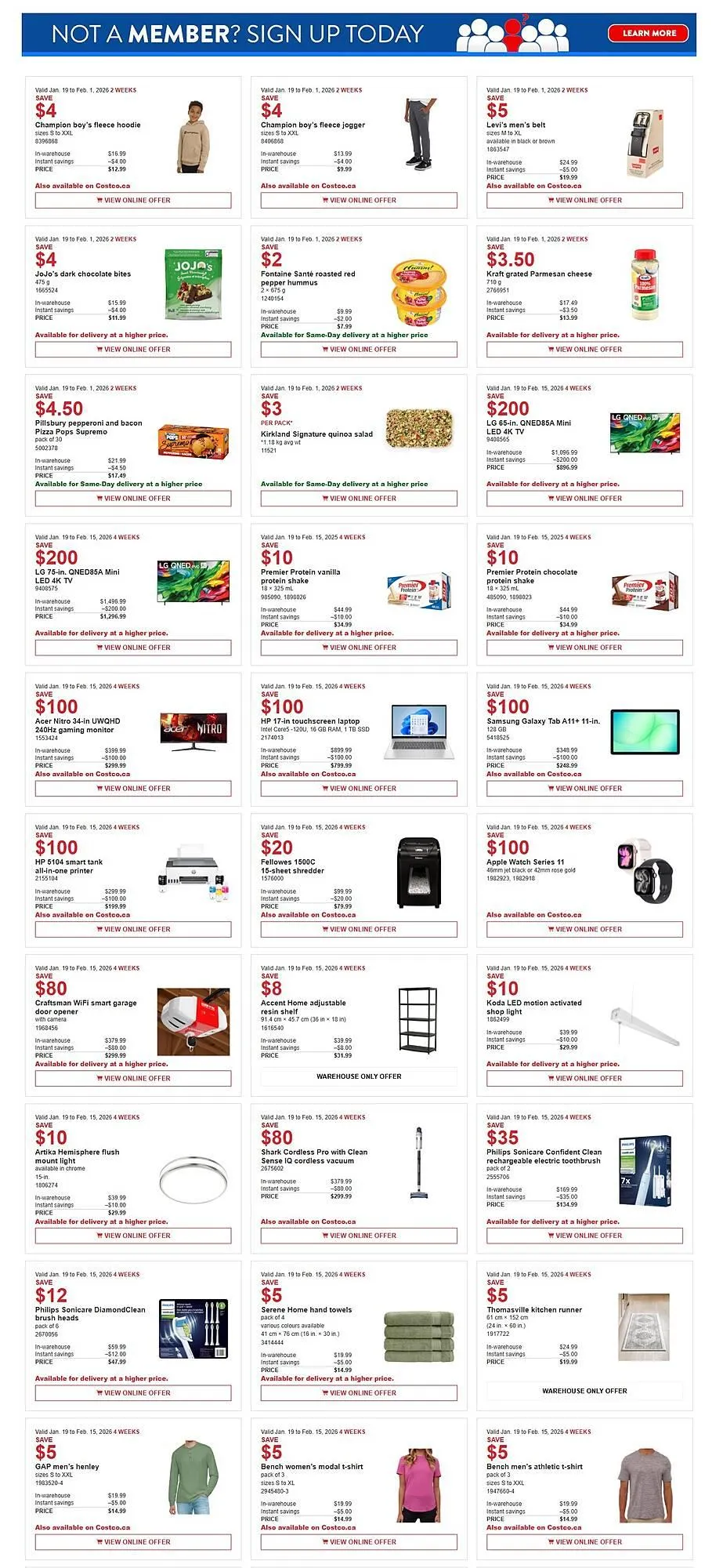 Costco flyer from January 19 to February 1 2026 - flyer page 1