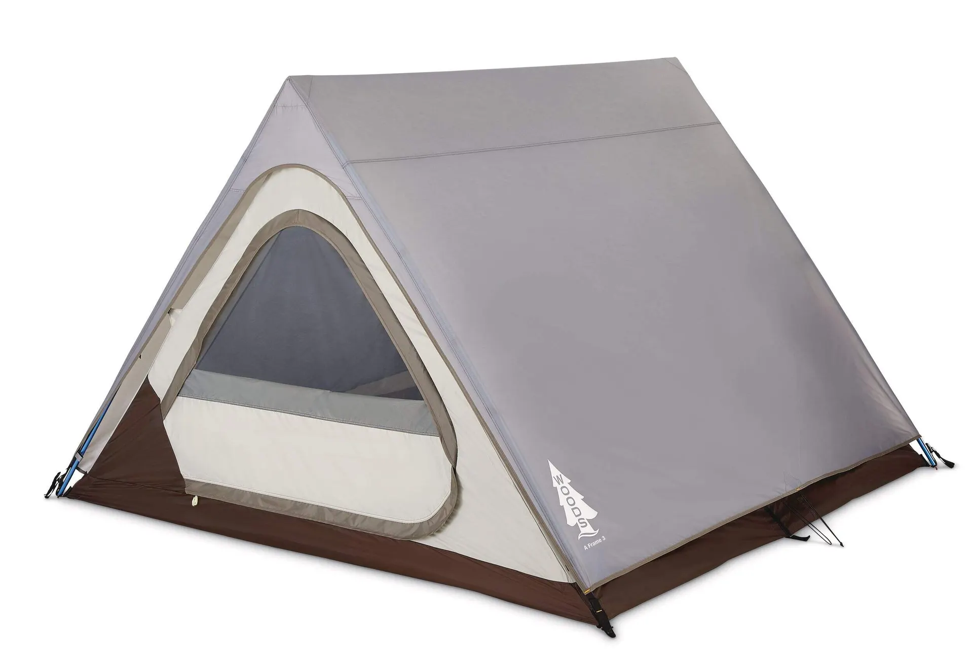 Woods Heritage A-Frame 3-Season, 3-Person Camping Tent w/ 2-Doors, Rain Fly & Carry Bag