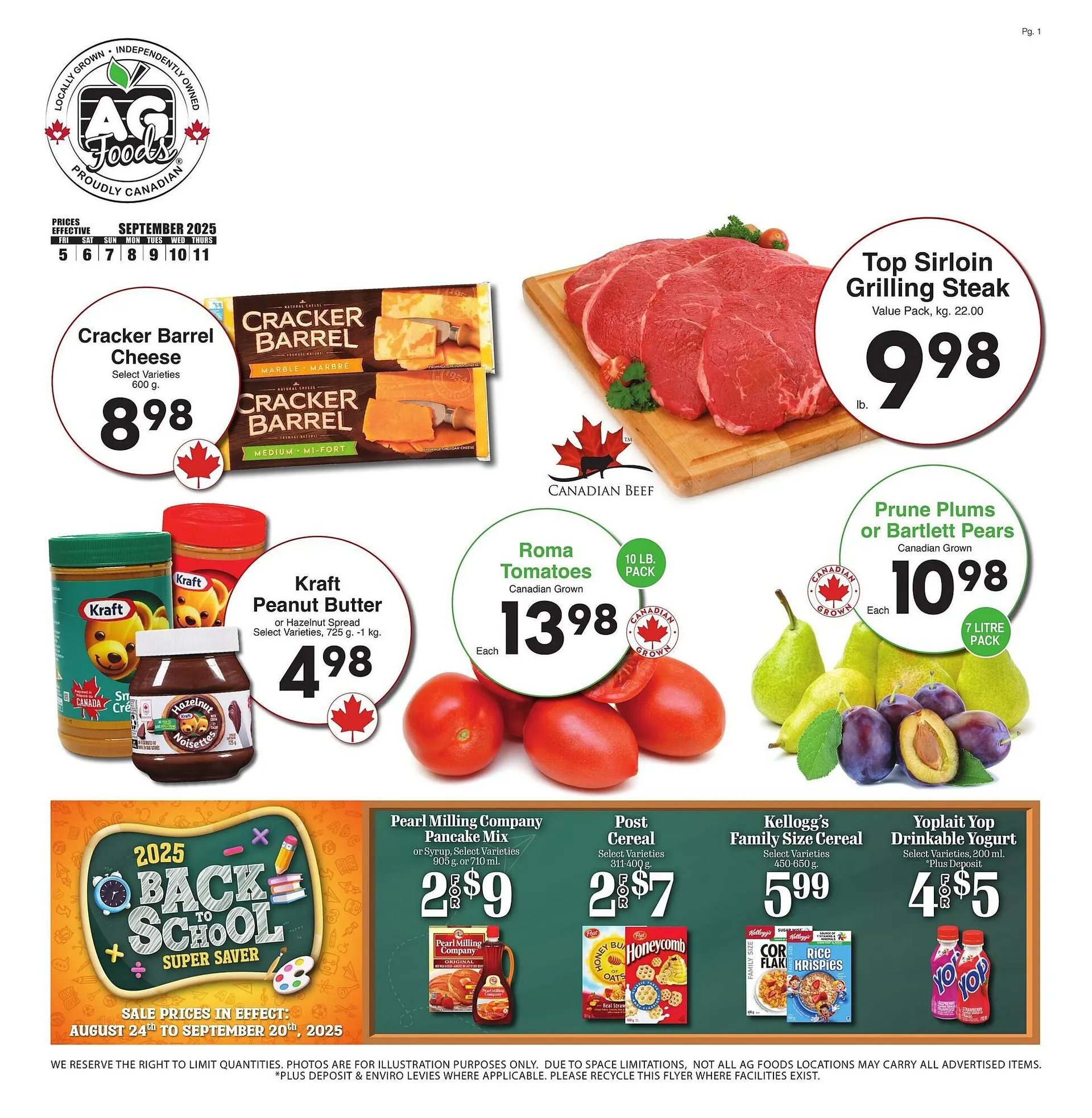 AG Foods flyer from September 5 to September 11 2025 - flyer page 1