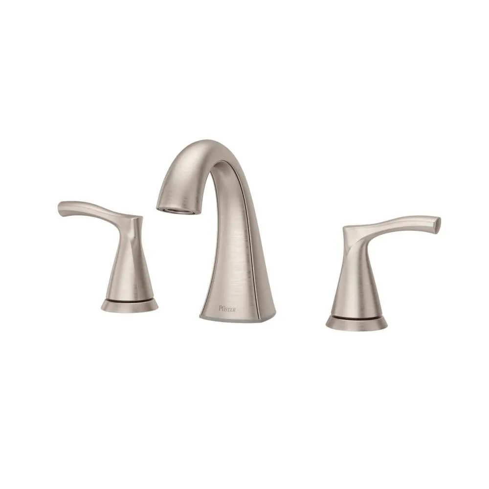 Masey 2-Handle 8-inch Widespread Brushed Nickel Bathroom Sink Faucet/Tap