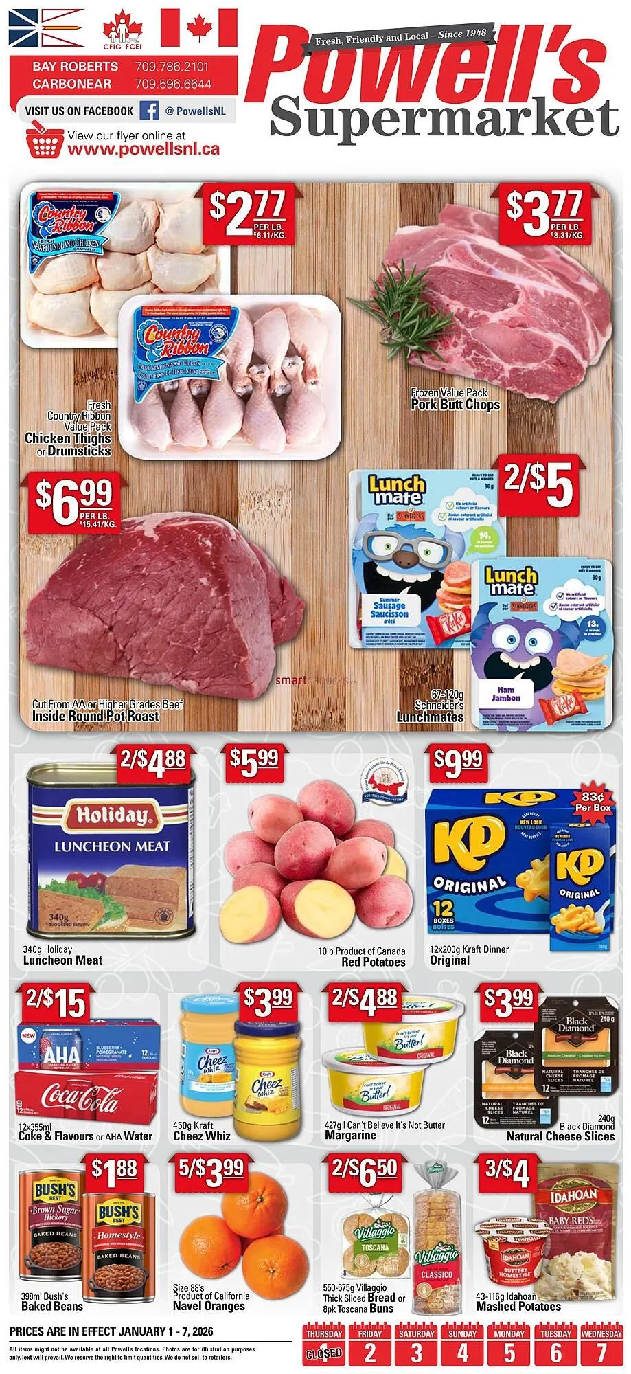 Powell's Supermarket flyer from January 1 to January 7 2026 - flyer page 1