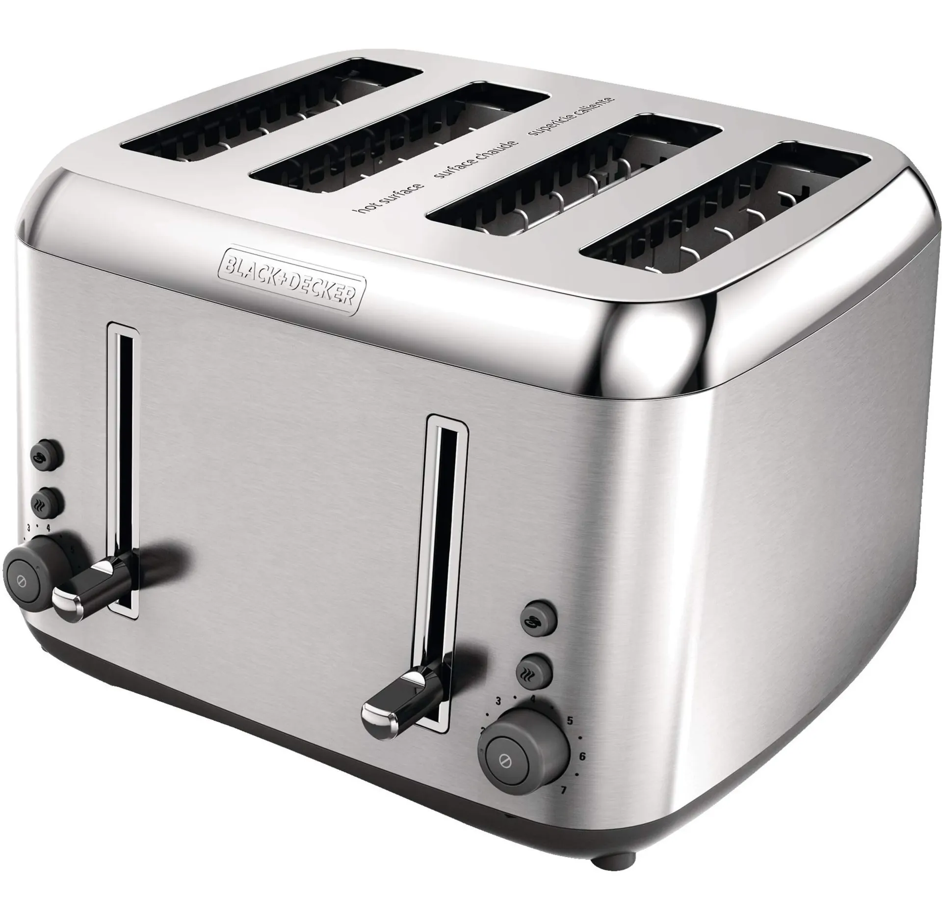 Black & Decker Toaster Kitchen Tools® Extra Wide w/ 7 Settings, Stainless Steel, 4-Slices