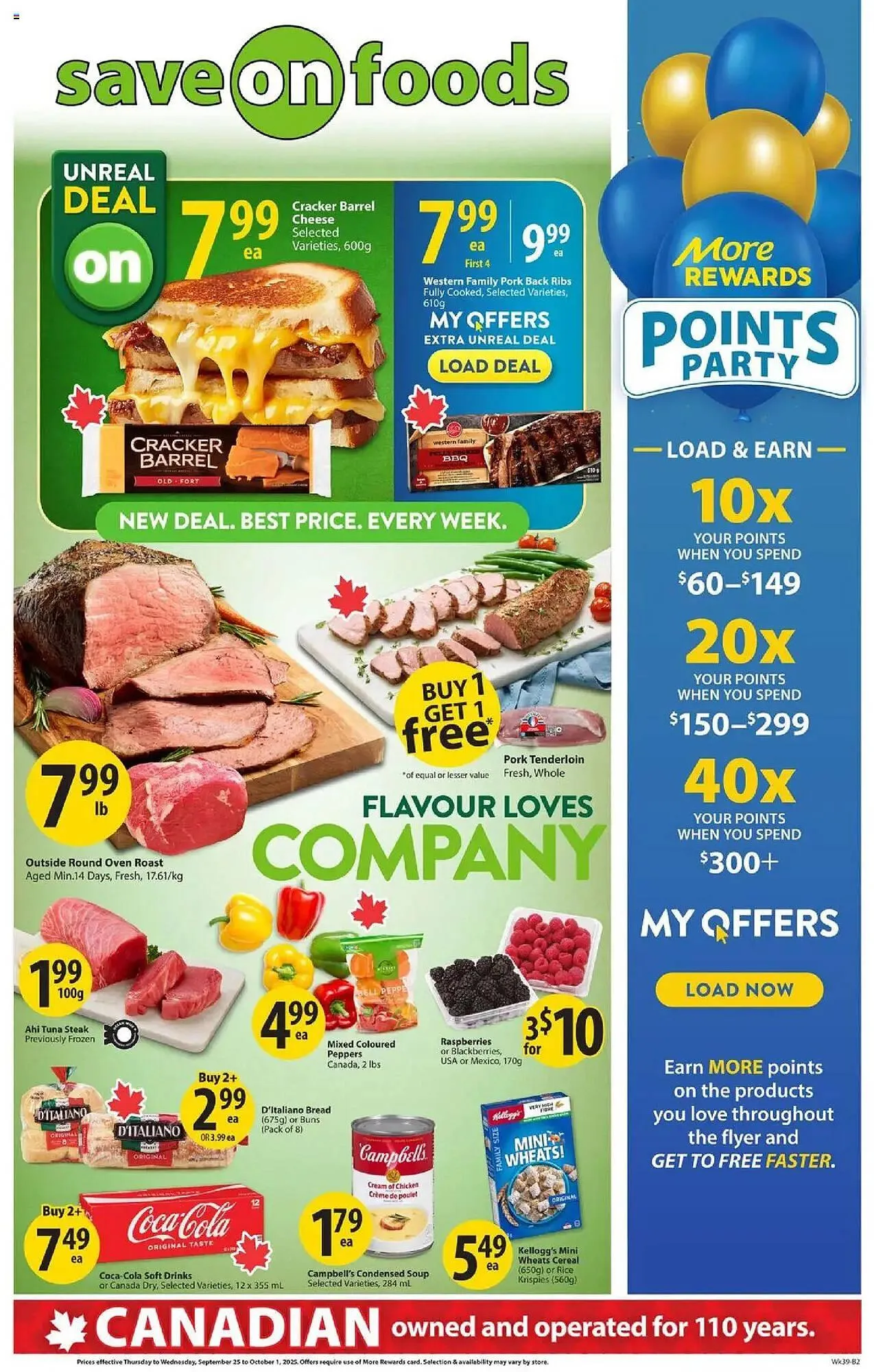 Save on Foods flyer from September 25 to October 2 2025 - flyer page 1