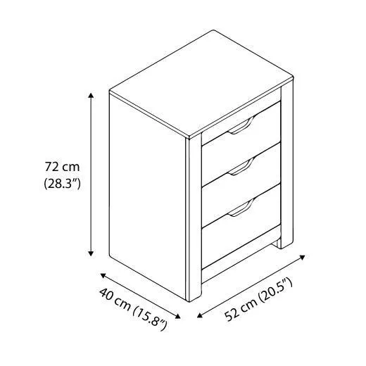 3 Drawer Nightstand