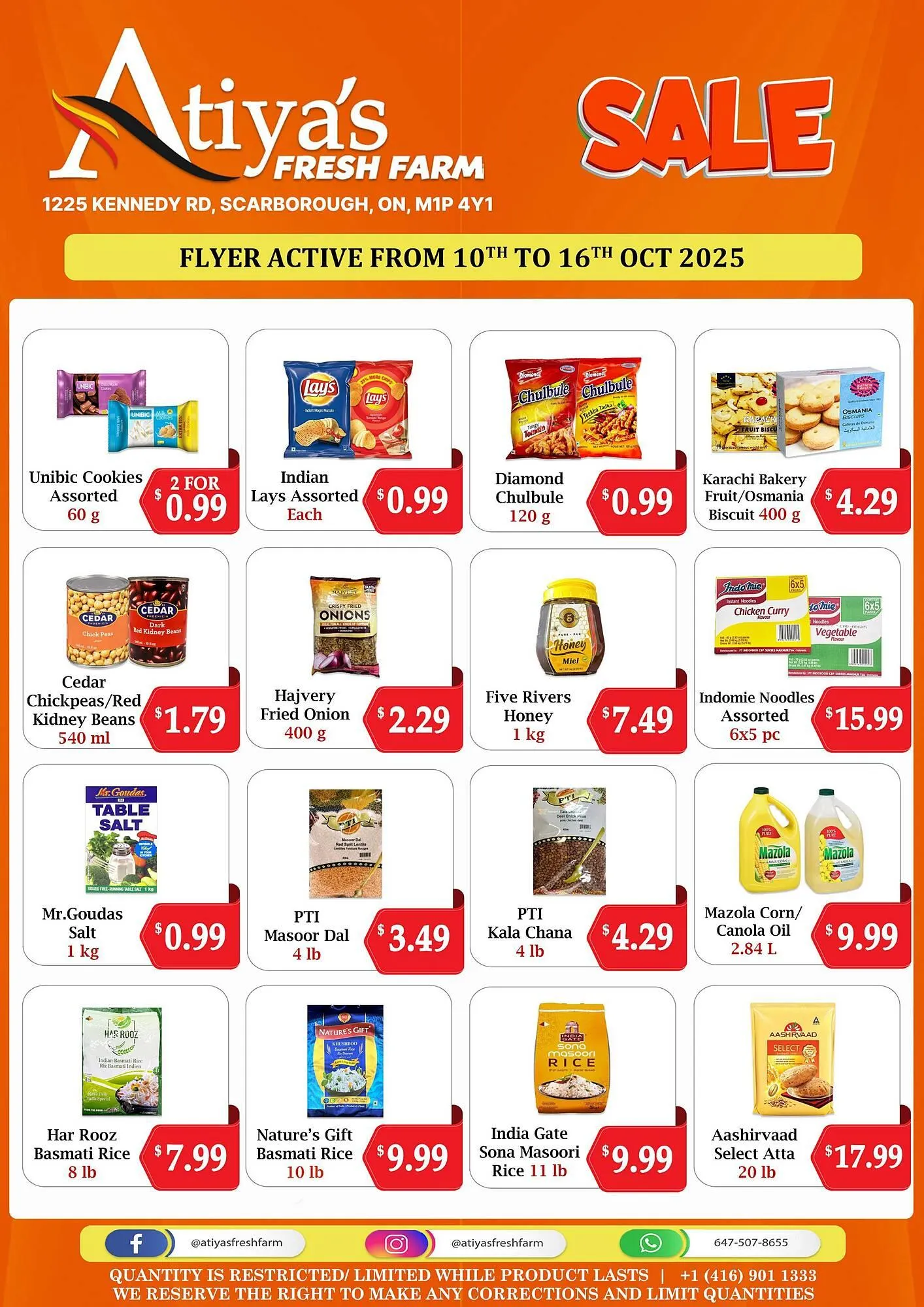 Atiya's Fresh Farm flyer from October 10 to October 16 2025 - flyer page 1