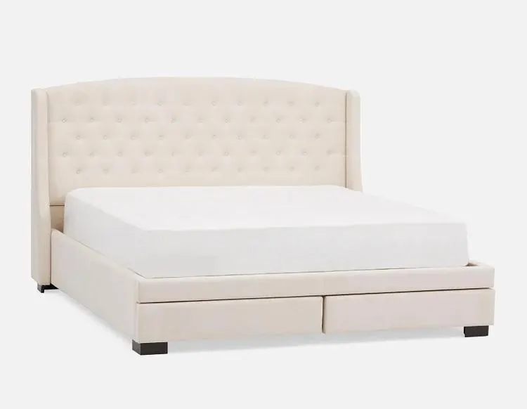 RAVEL tufted upholstered wingback king-size bed with storage