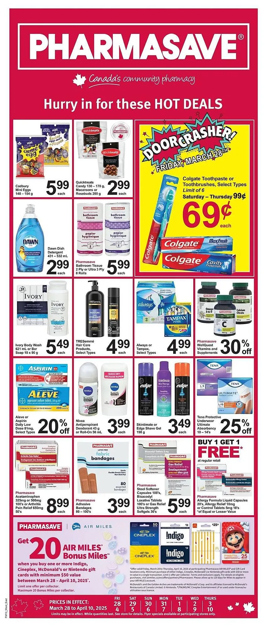 Pharmasave flyer from March 28 to April 10 2025 - flyer page 1
