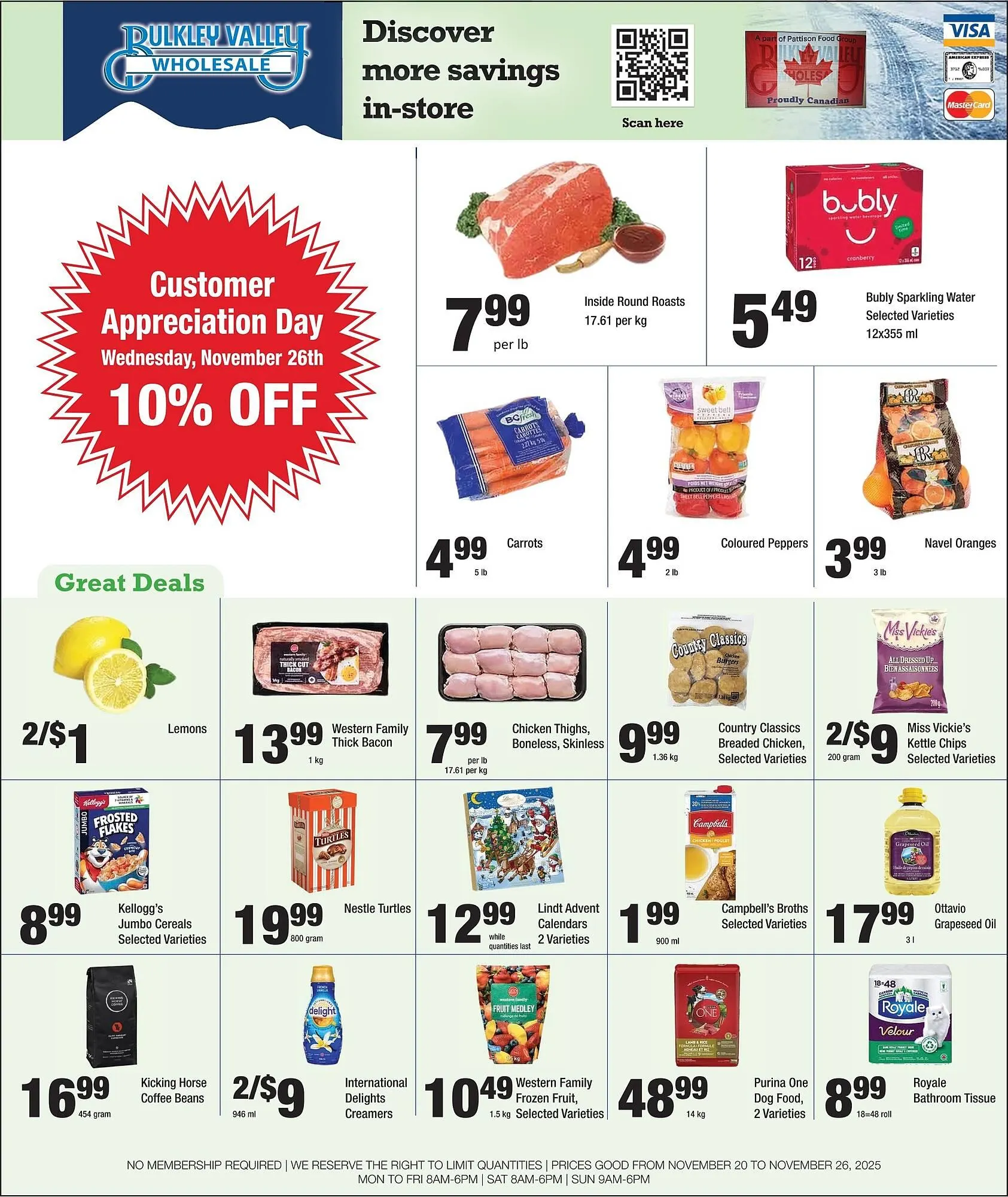 Bulkley Valley Wholesale flyer from November 20 to November 26 2025 - flyer page 1