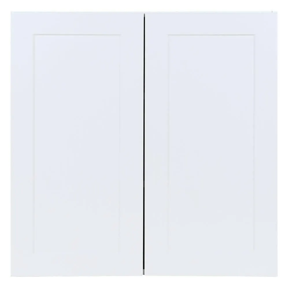 Edson 30-inch W x 30-inch H x 12.5-inch D Shaker Style Assembled Kitchen Wall Cabinet/Cupboard in Solid White with Adjustable Shelves (W3030)