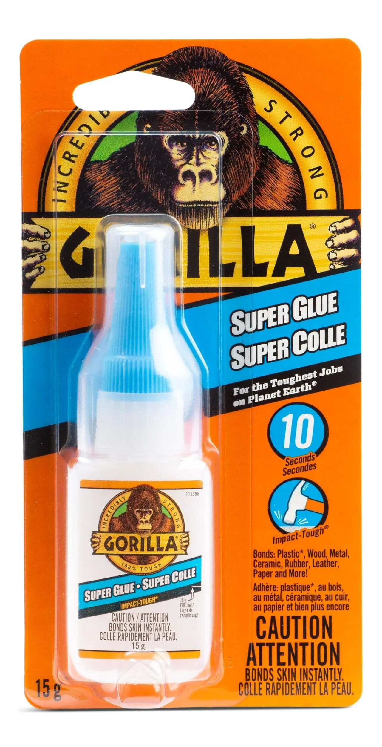 Gorilla Super Glue Adhesive, Clear, 15 g