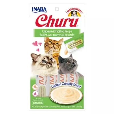 Inaba Churu Creamy Puree Cat Treat - Chicken with Scallop