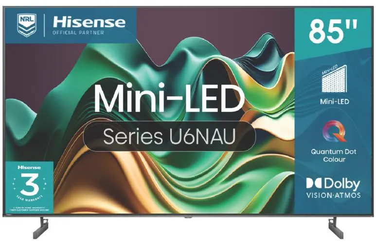 Hisense 85" U6NAU 4K Mini-LED QLED Smart TV 24
