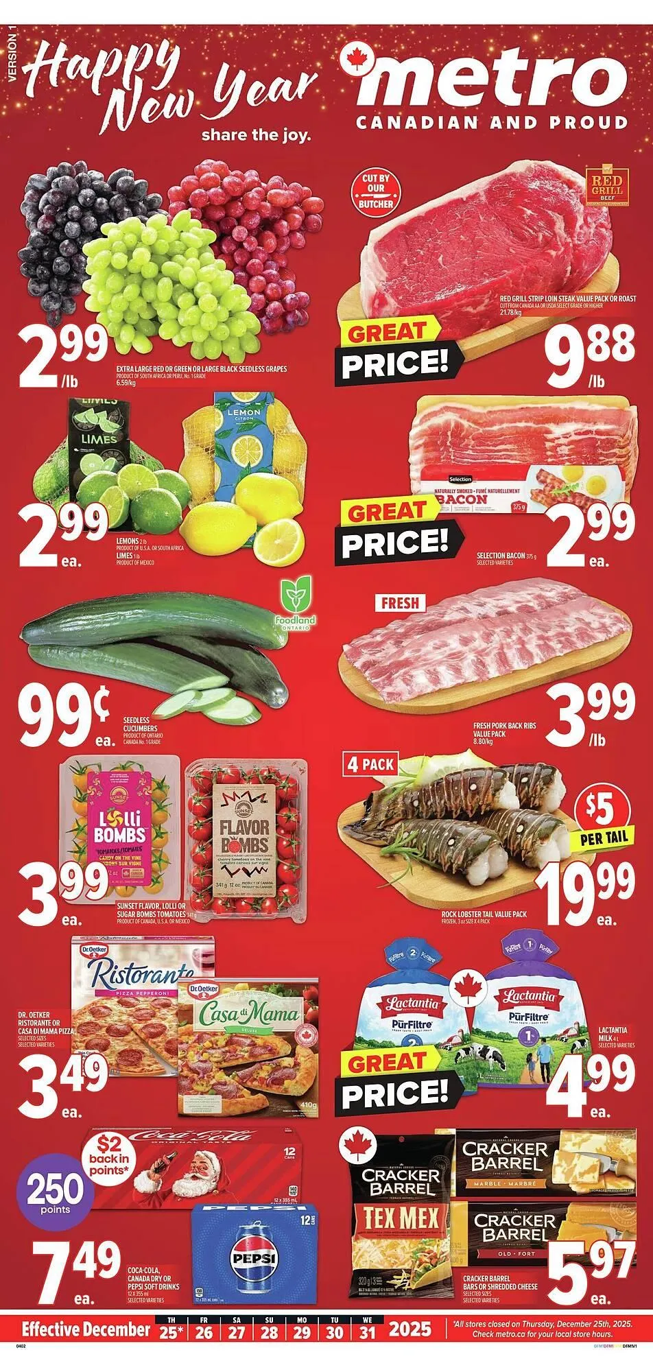 Metro flyer from December 26 to January 2 2026 - flyer page 1