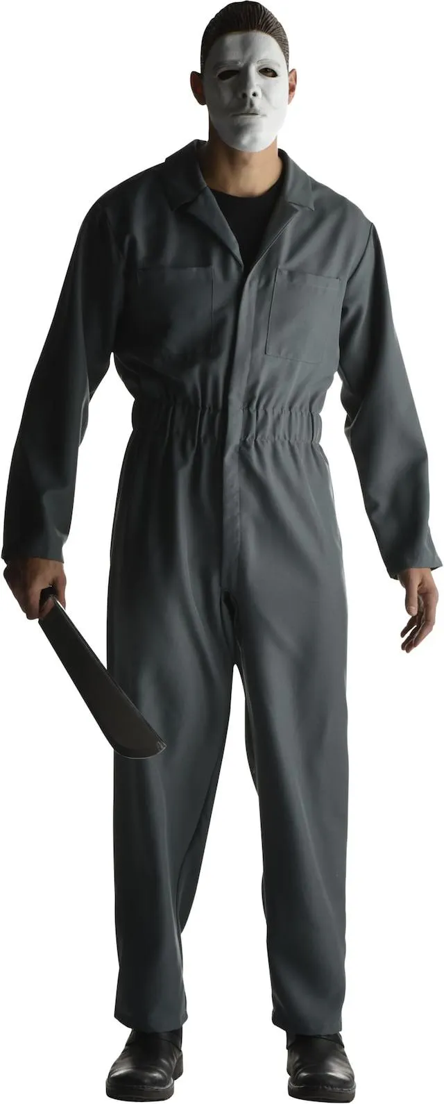 Men's Halloween Michael Myers Grey Jumpsuit with Mask Halloween Costume, Assorted Sizes