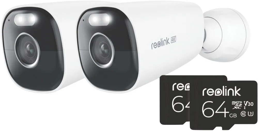 Reolink 4K Battery Security Camera w/64GB (2 Pack)