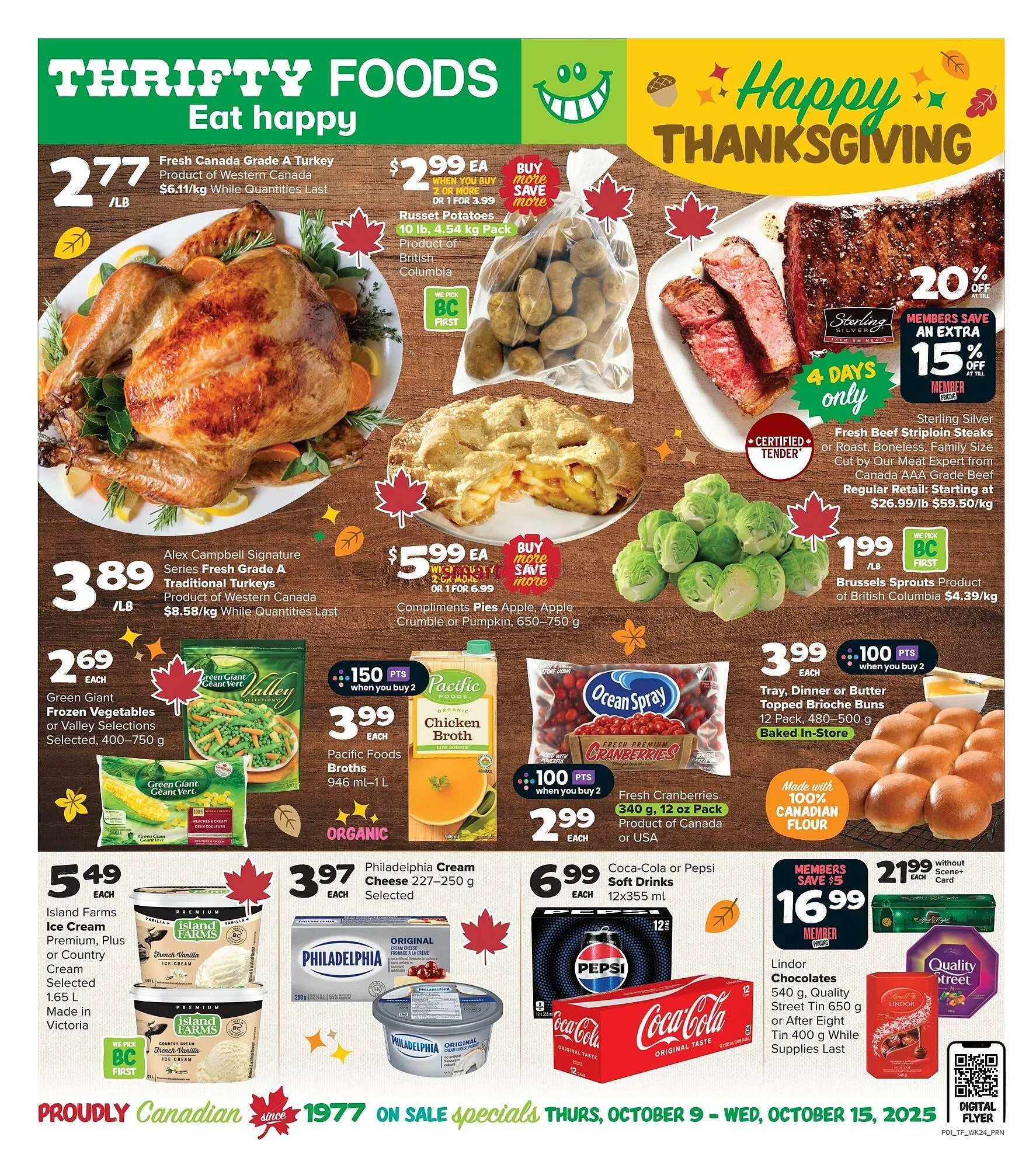 Thrifty Foods flyer from October 9 to October 15 2025 - flyer page 1