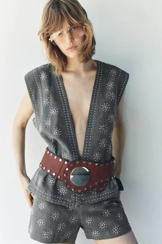 SHORTS BORDADOS CON LINO ZW COLLECTION