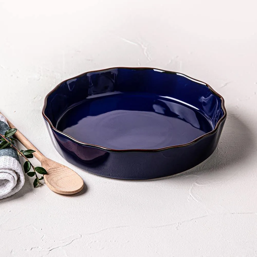 KSP Tuscana Fluted Pie Dish 29cm Dia. x 6cm (Navy)