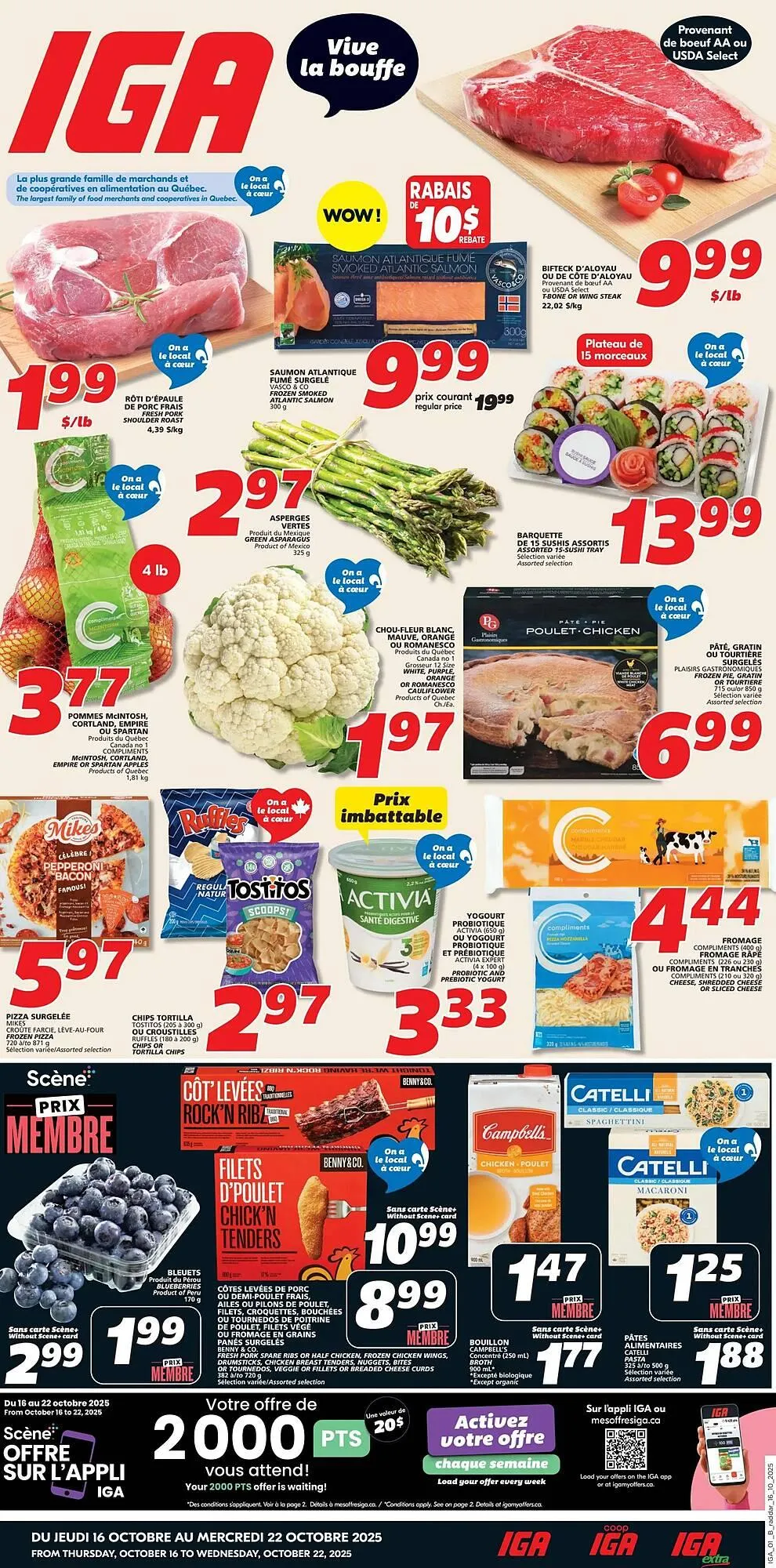 IGA flyer from October 16 to October 22 2025 - flyer page 1