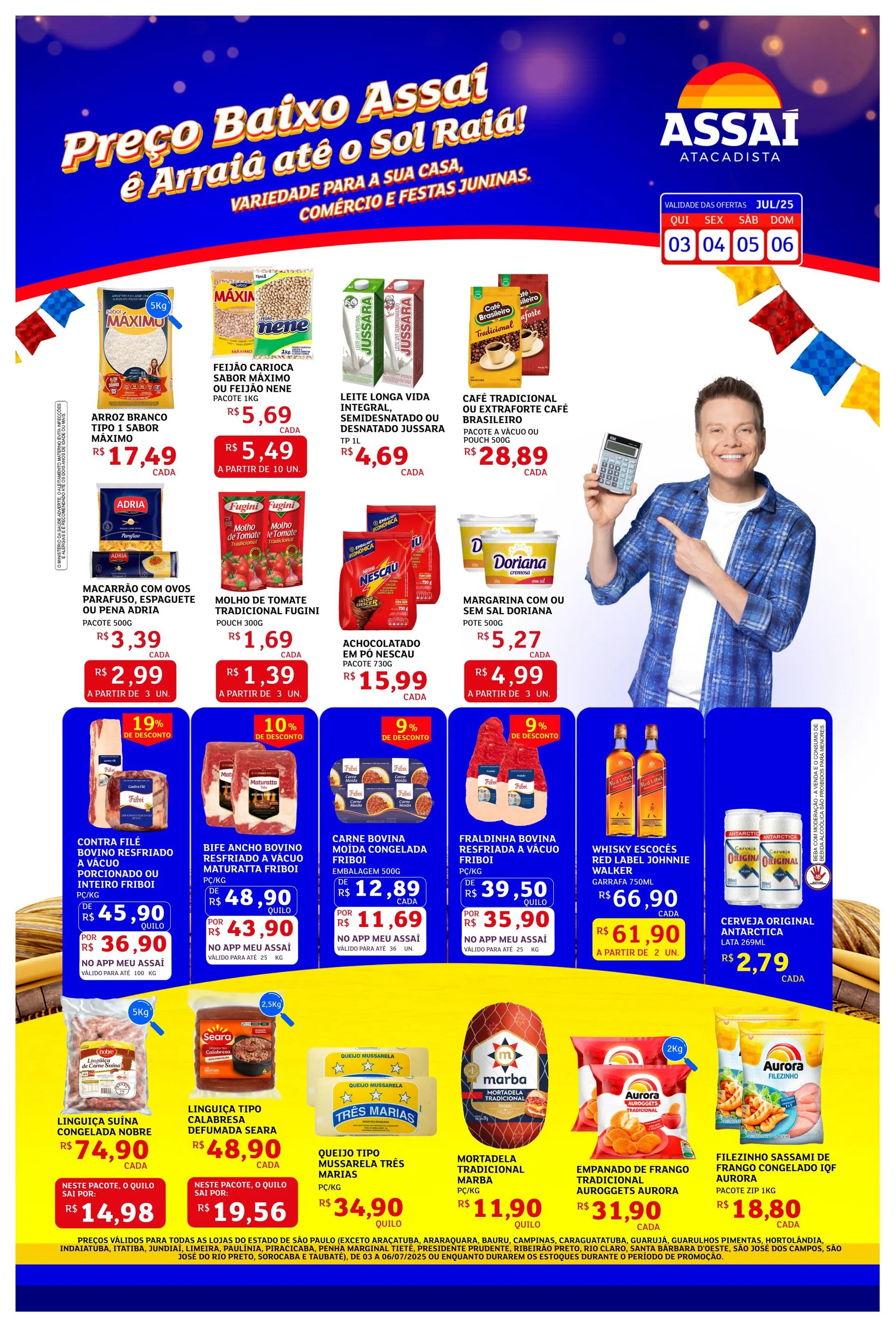 Encarte de Folhetos Assaí Atacadista 3 de julho até 6 de julho 2025 - Pagina 1