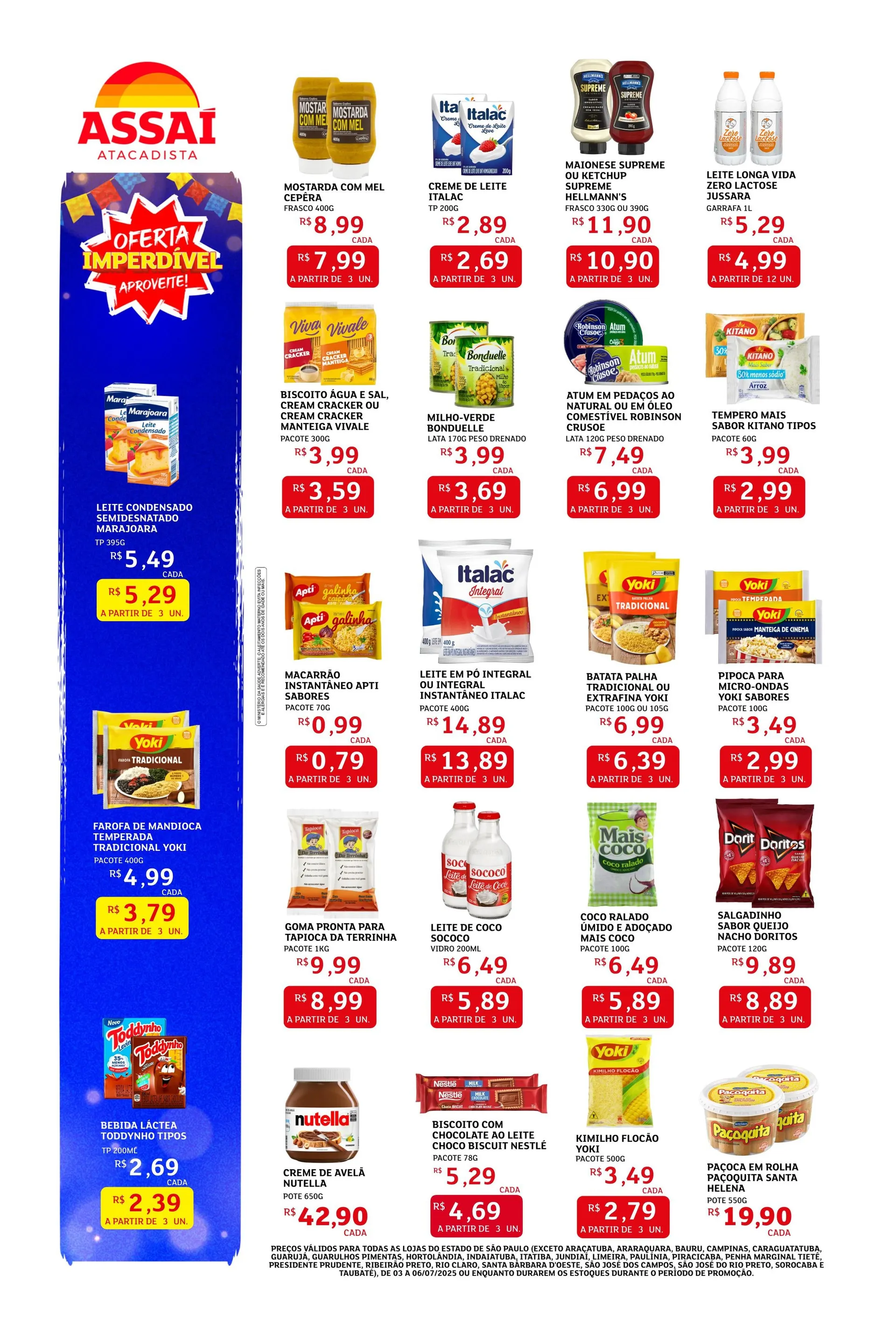 Encarte de Folhetos Assaí Atacadista 3 de julho até 6 de julho 2025 - Pagina 3