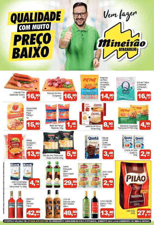 Encarte de  Folhetos Mineirão Atacarejo 27 de outubro até 2 de novembro 2025 - Pagina 