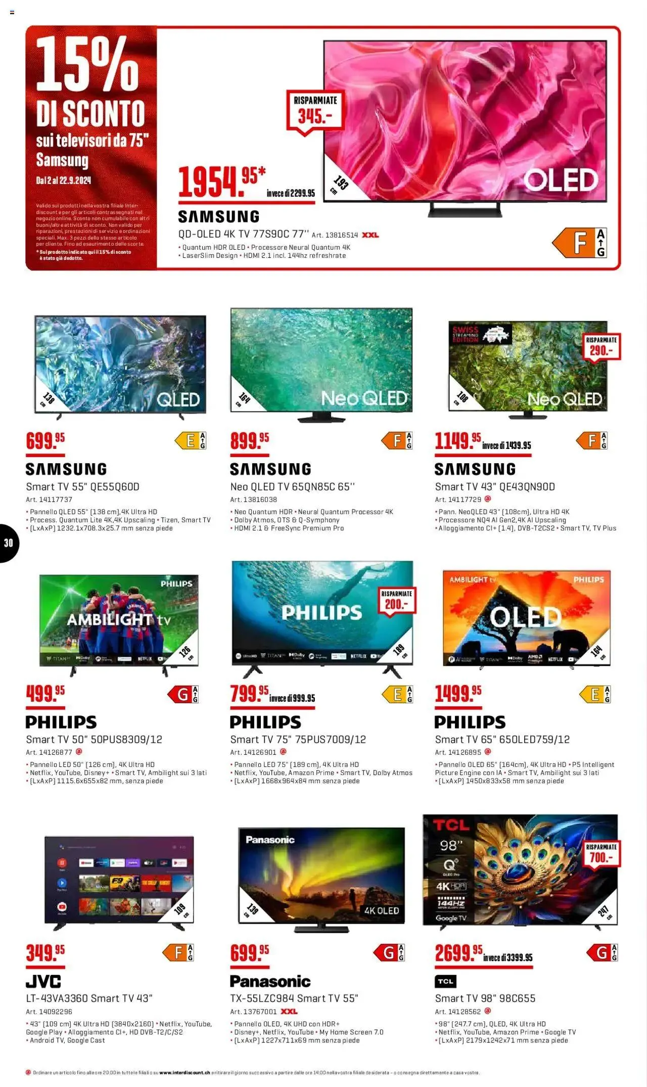 Interdiscount Prospetto von 2. September bis 22. September 2024 - Prospekt seite  30