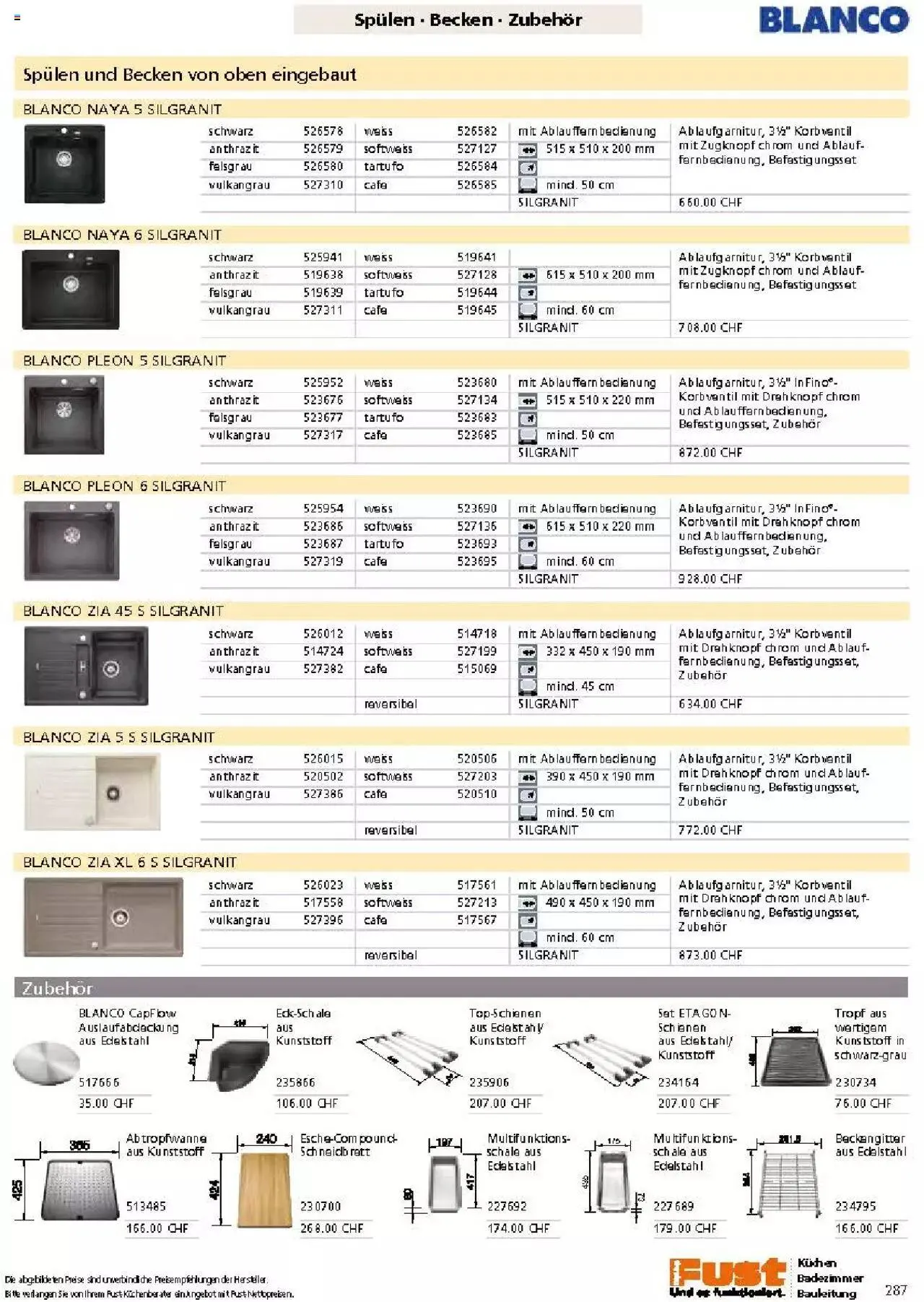 Fust Küchen- und Badezimmerprospekt von 4. März bis 31. Dezember 2024 - Prospekt seite  287